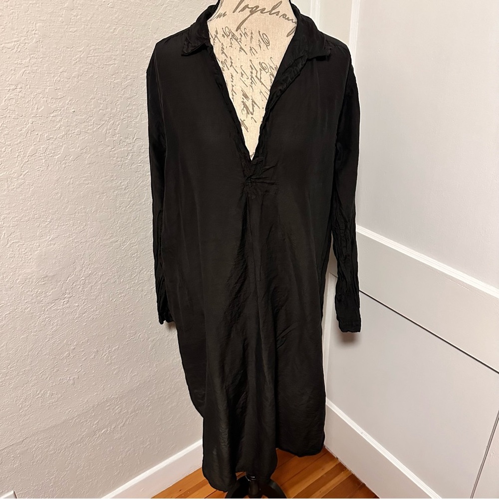 CP Shades Long Sleeve V-neck Shirt Dress